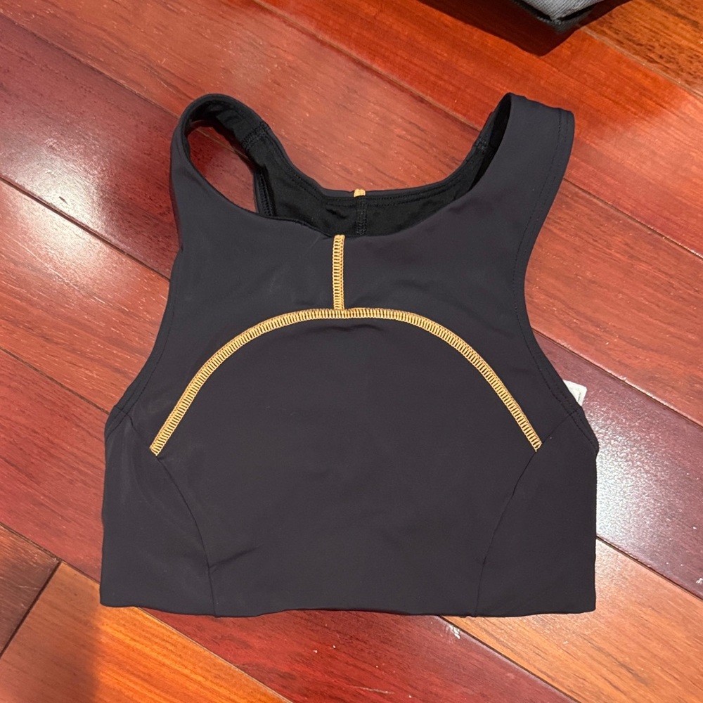 Black and Orange Women's Sports Bra